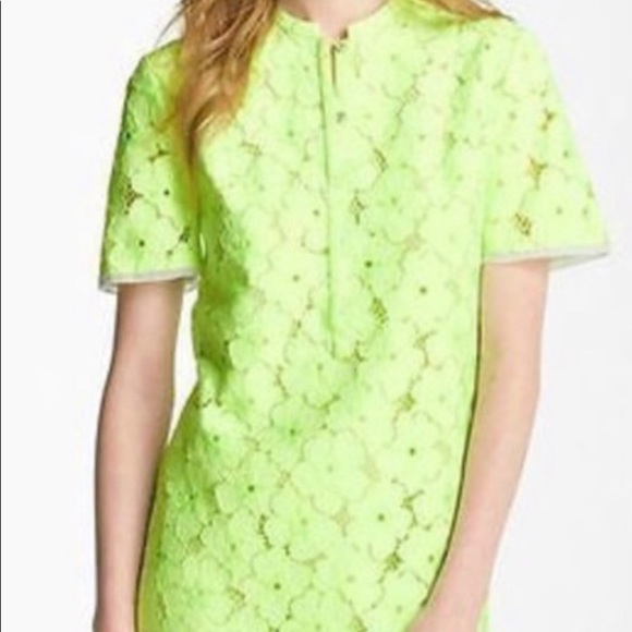 dvf diane von furstenberg size 4 Neon Wanrer Flower Lace Dress - Picture 9 of 13